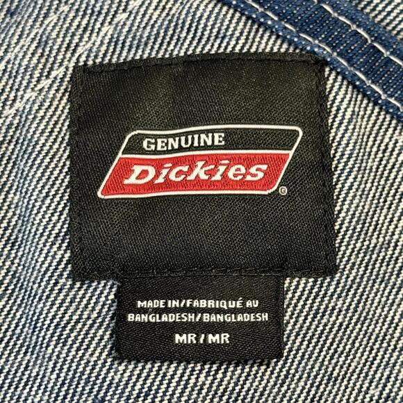 Genuine Dickies Denim Bib Overalls Mens Medium MR Blue Workwear Festival - Picture 13 of 15
